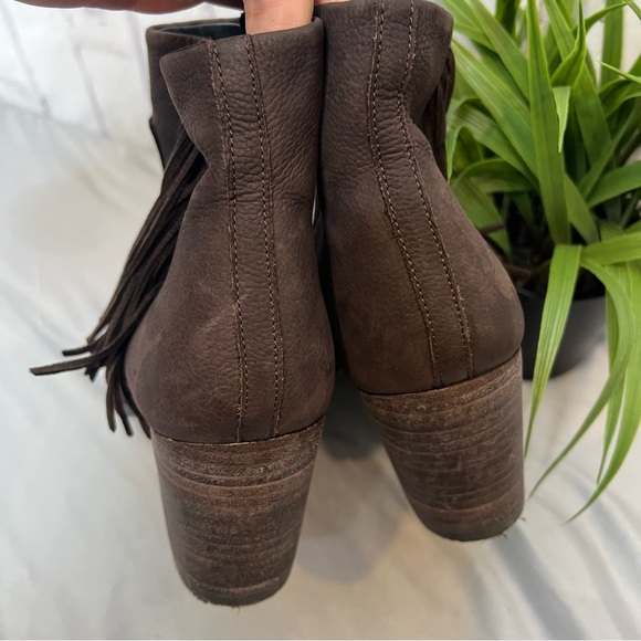 ECCO brown suede leather fringe ankle booties - Picture 11 of 11
